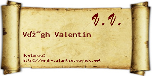 Végh Valentin névjegykártya