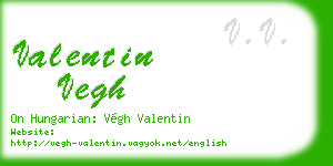 valentin vegh business card